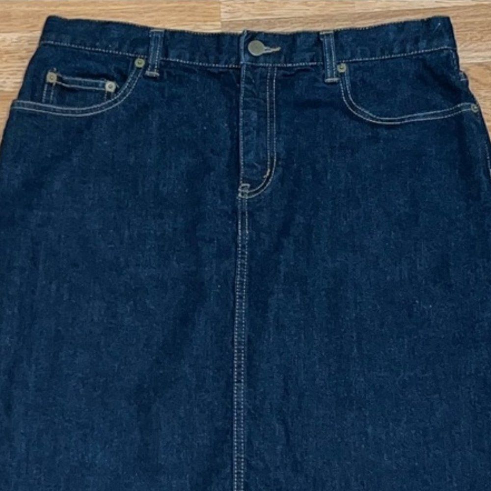 LRL Lauren Ralph Lauren Dark Blue Denim Jean Skirt Size 10 NWOT - Picture 3 of 9